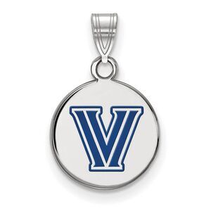 Sterling Silver Villanova U. Small Enamel Logo Disc Pendant